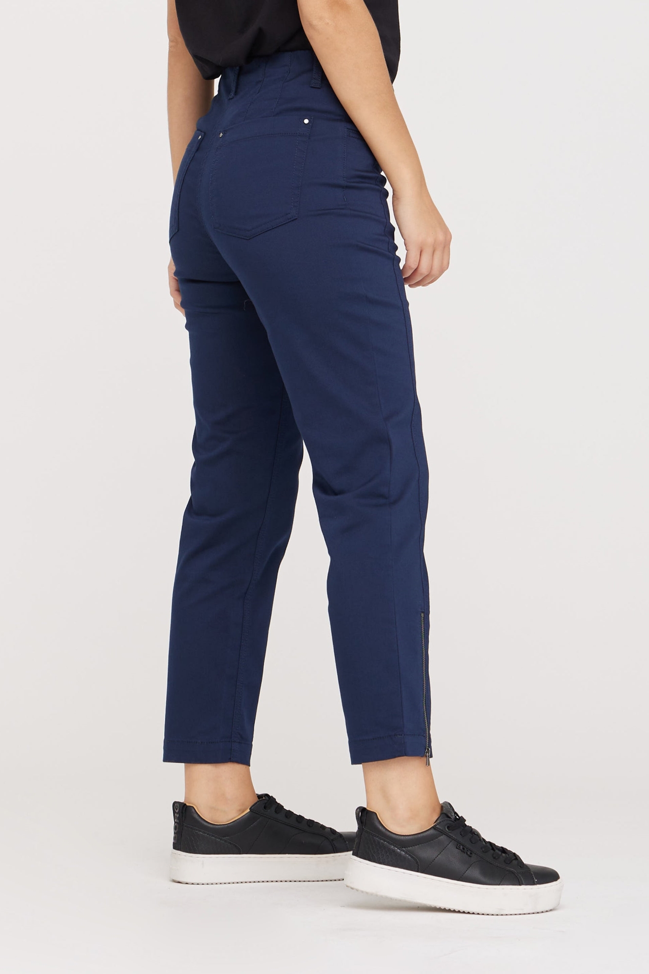 LAURIE  Broek Piper Regular Crop Marineblauw