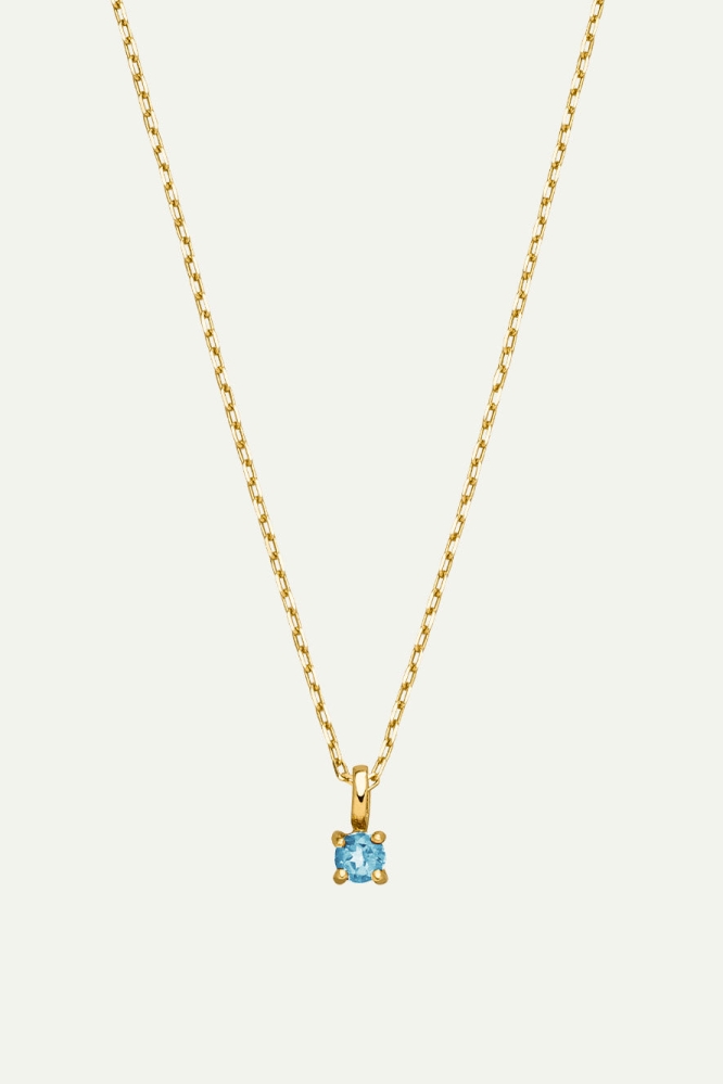 Dear Darling Berlin  Ketting Maart Geboortesteen 14k Echt Goud En Aquamarijn