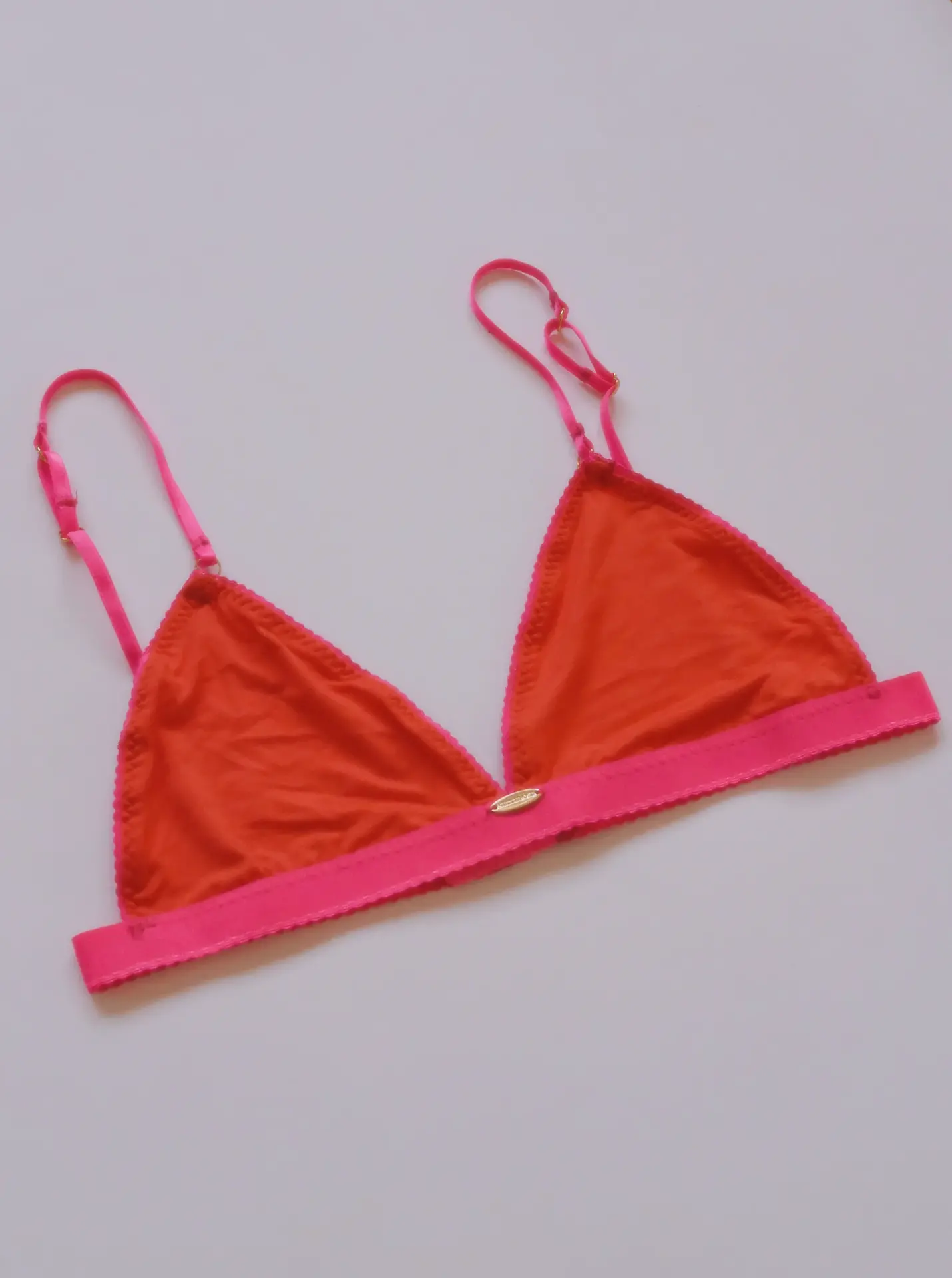 Orange Bamboo Triangle Bralette