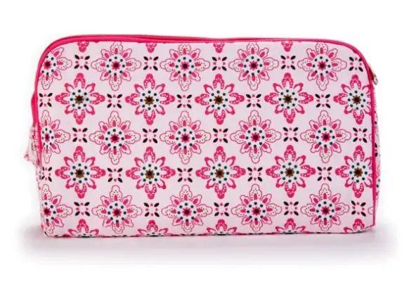 Keep Leaf Clutch toilettas Floral - Roze tasje van biologisch katoen