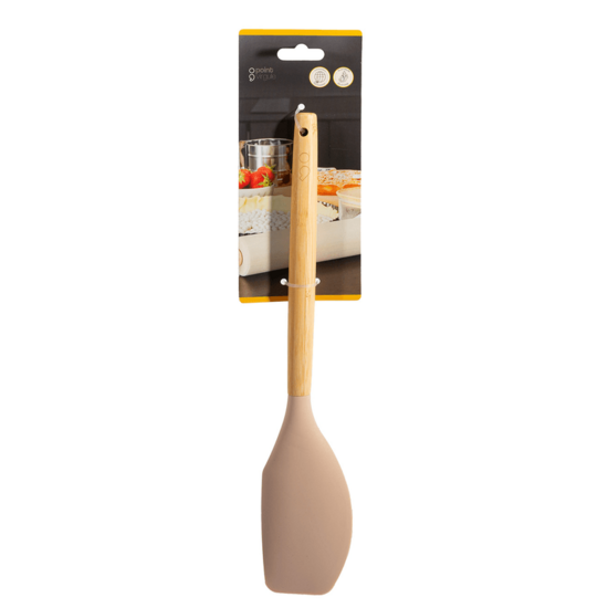 Point Virgule dichte spatel van silicone met bamboe hout