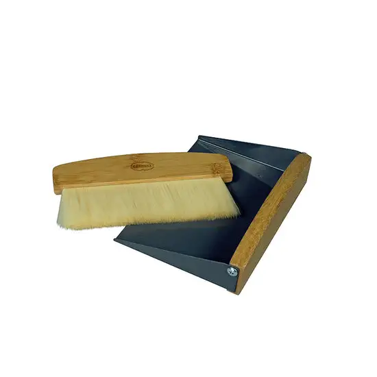 Cabanaz Table Sweeper Grey - Tafelveger met blik van grijs metaal en bamboehout