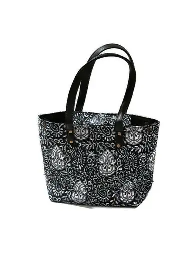 FairTrade tas van katoen, shopper met zwart-witte print - SALE