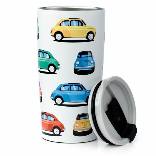 Thermosbeker 500ml van RVS voor eten en drinken - Retro Fiat 500