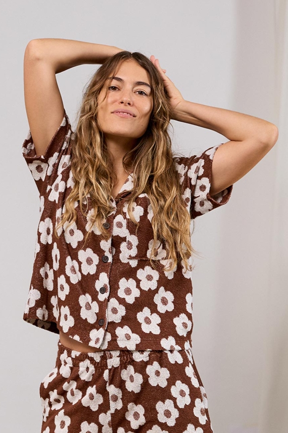 TWOTHIRDS  Shirt Pennata Chocolade Madeliefjes