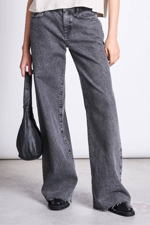 JAN 'N JUNE  Jeans Wijde Pijpen Zonnig Lichtgrijs