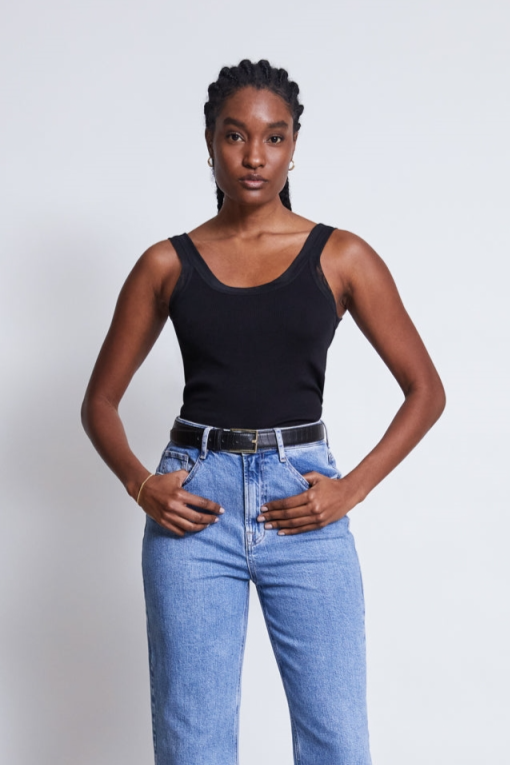 JAN 'N JUNE  Top Mesh Lluvia Zwart