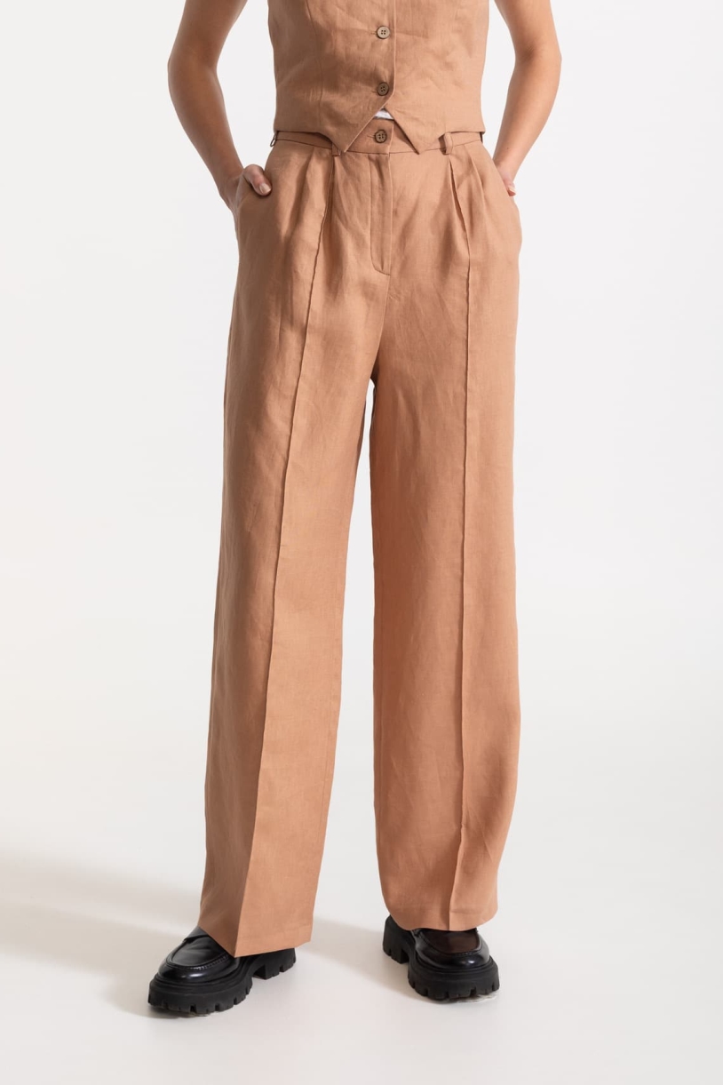 De IONESCU  Broek Figa Linen Cappuccino