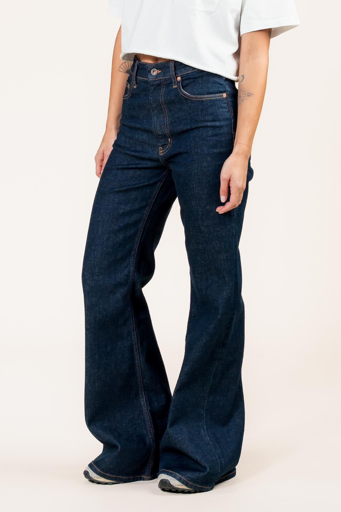 Kuyichi  Vivienne Jeans Met Wijde Pijpen, Indigokleur