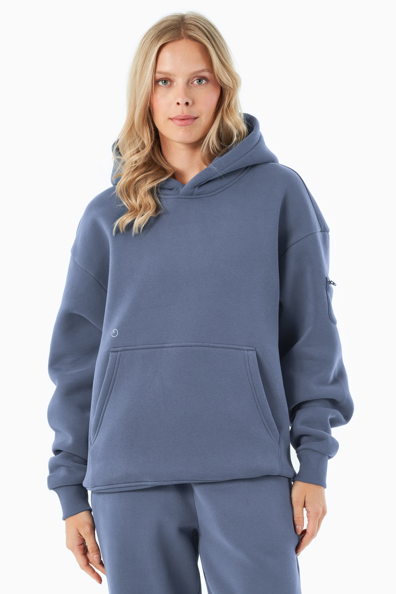 ORGANICATION mannen vegan Hoodie Harvinn Zacht Indigo