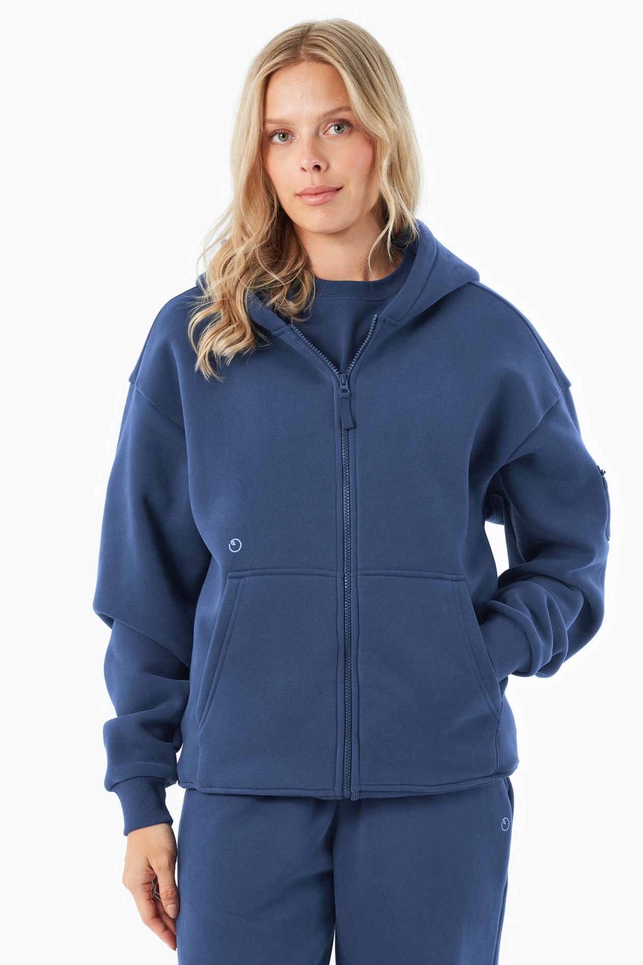 ORGANICATION mannen vegan Hoodie Met Volledige Ritssluiting Jenna Navy