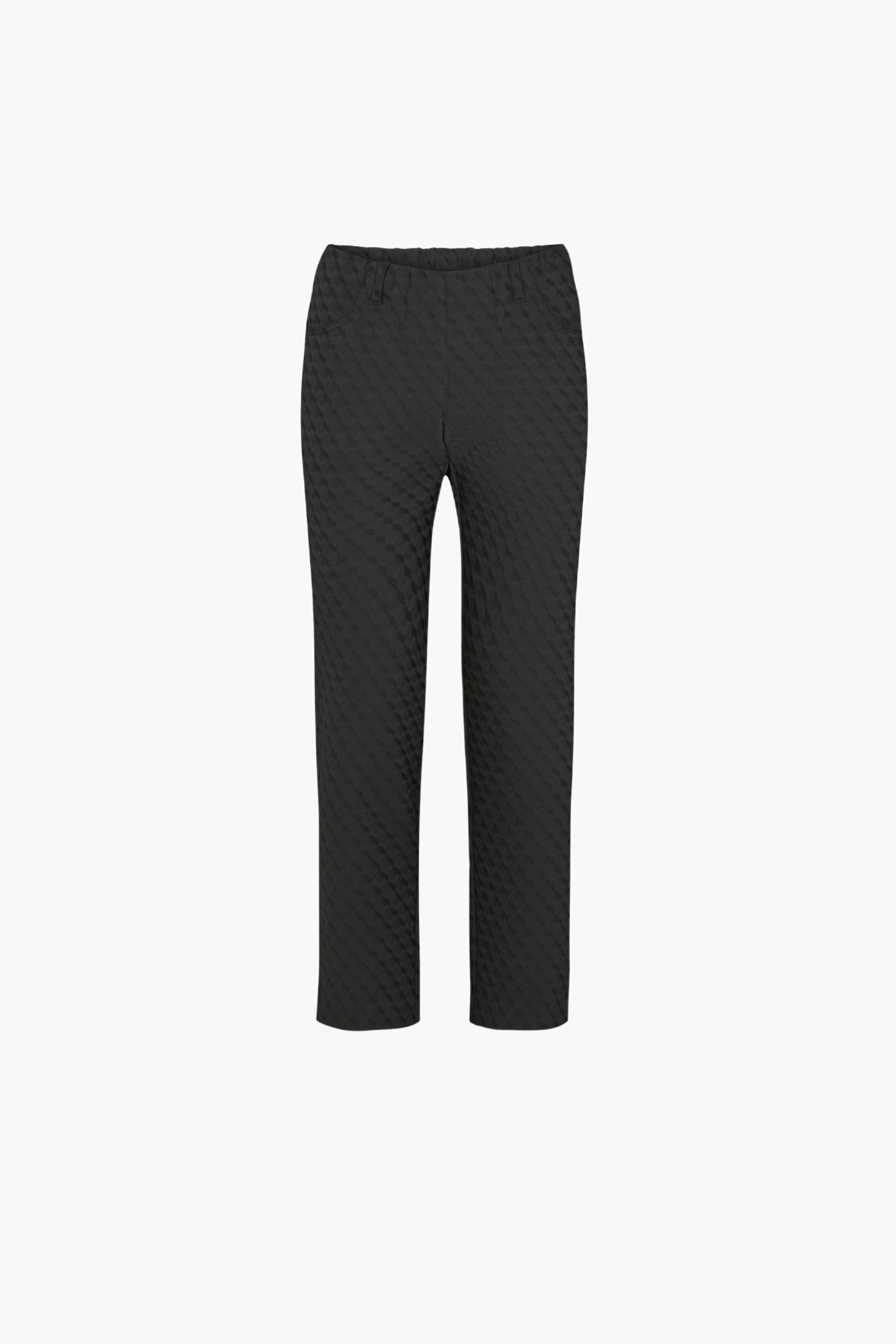 LAURIE  Broek Kelly Regular Korte Lengte Zwart Jacquard