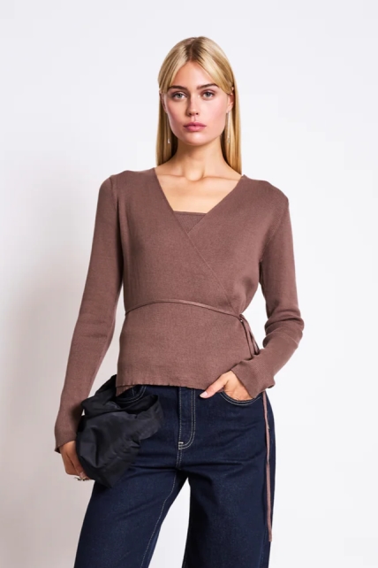 JAN 'N JUNE  Cardigan Wrap Zari Clay Brown