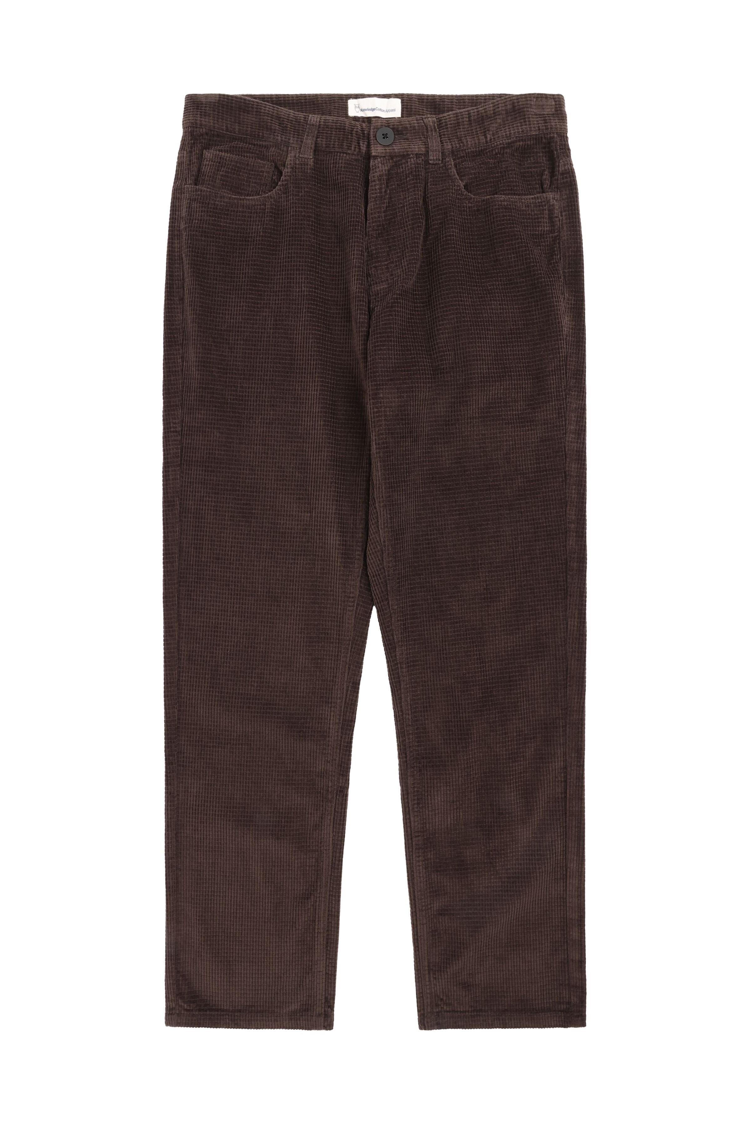 KnowledgeCotton Apparel mannen vegan Broek Corduroy Chuck 5 Pocket Chocoladetaart