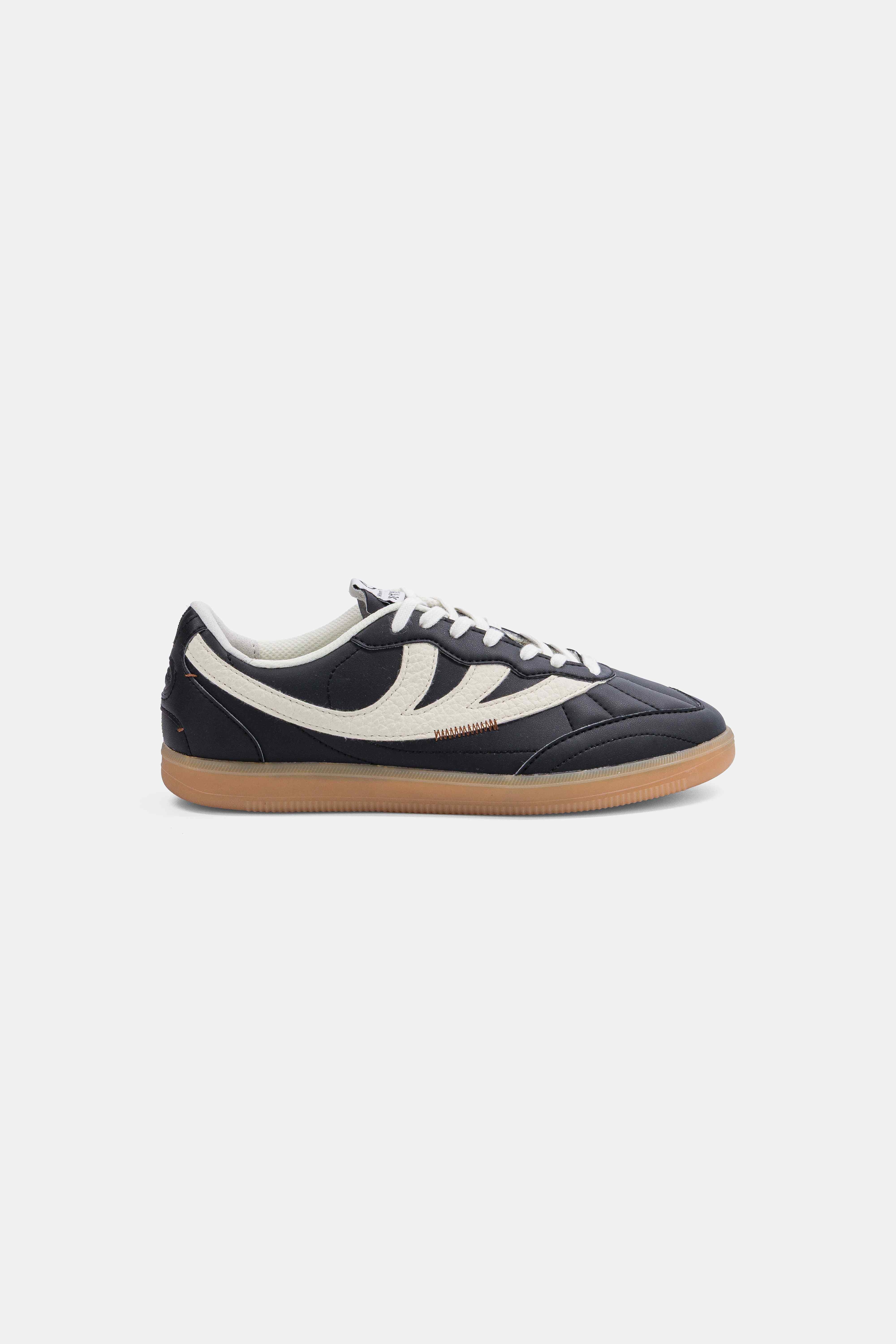 MoEa mannen vegan Sneakers Flow Zwart & Wit Champignon
