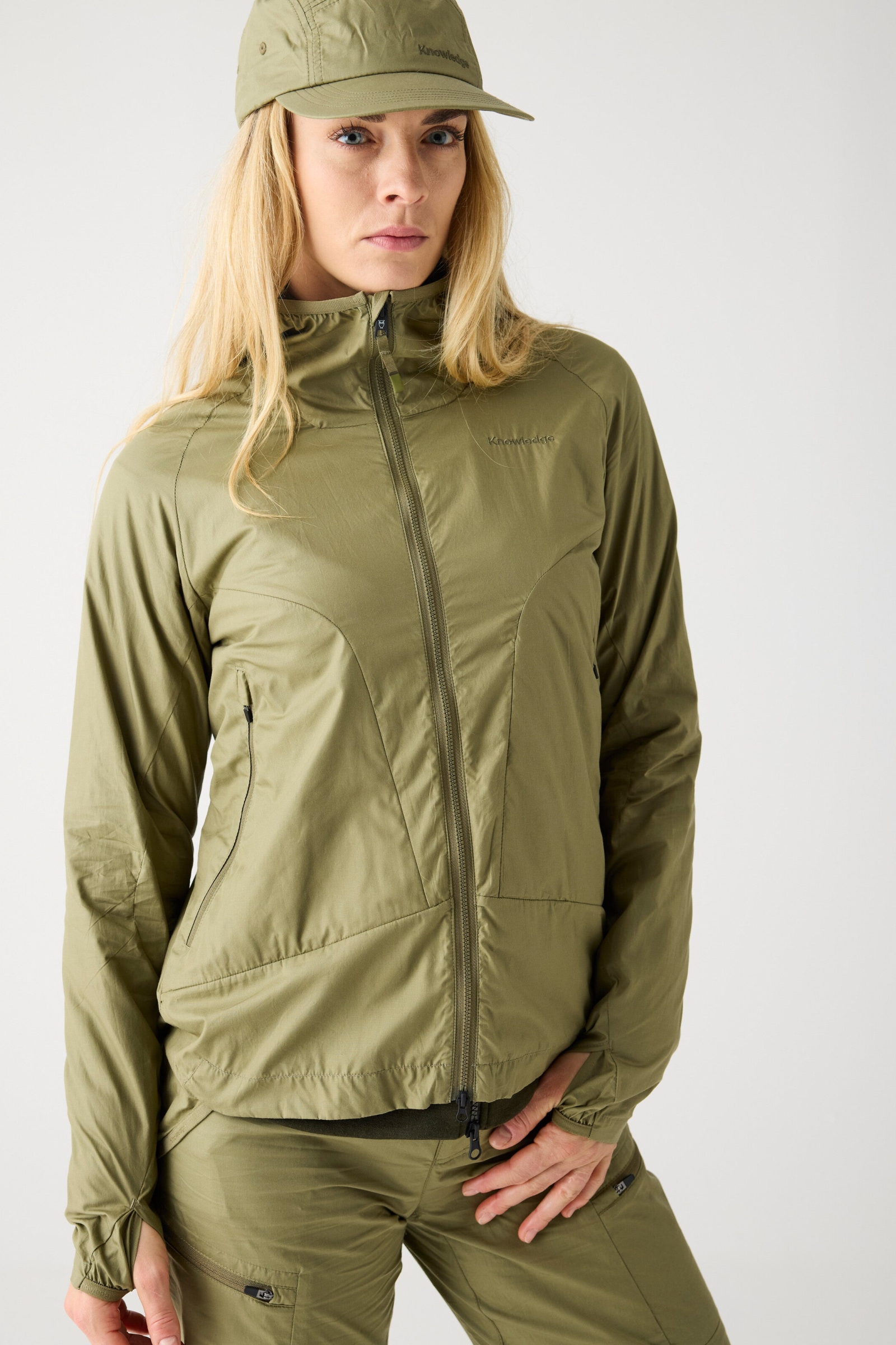 KnowledgeCotton Apparel  Jas Met Ventilatieopeningen, Ripstop 90, Verbrande Olijfgroen