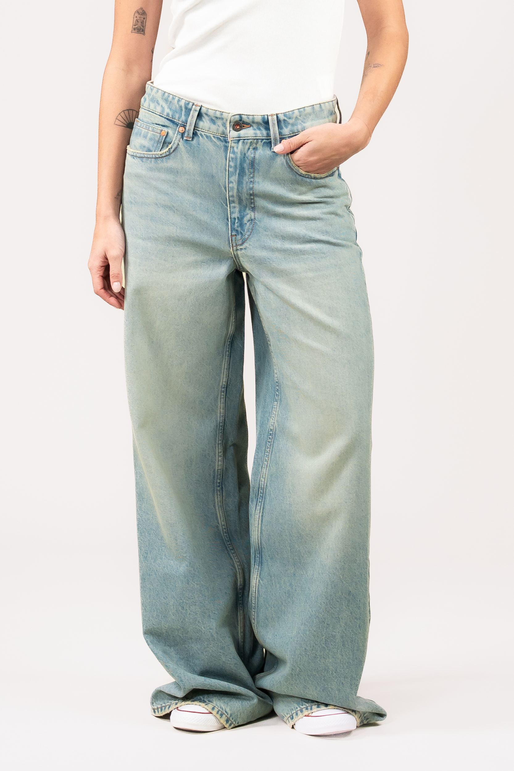 Kuyichi  Harper Jeans Met Wijde Pijpen Vintage Blauw