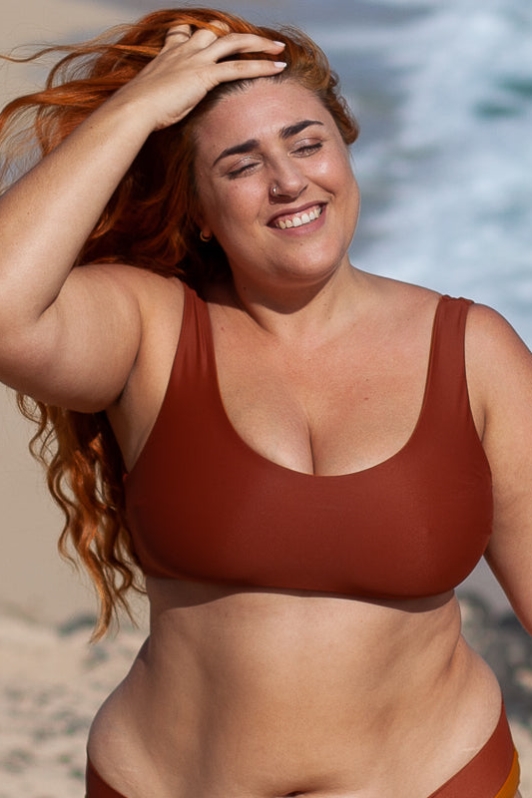 Inaska  Omkeerbaar Bikinitopje Pure Earth Oker & Roestbruin