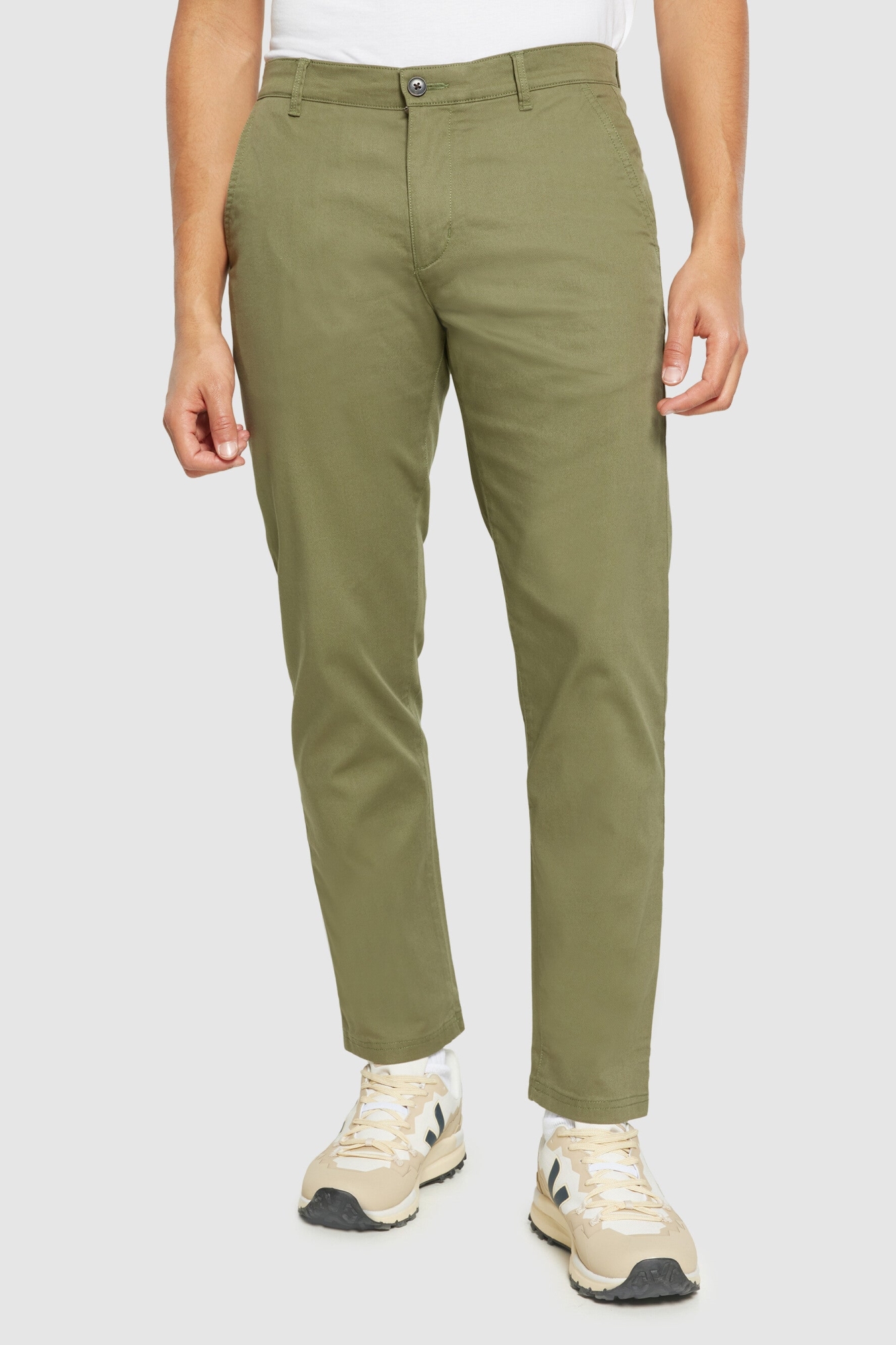 KnowledgeCotton Apparel mannen vegan Broek Canvas Chuck Regular Burned Olive