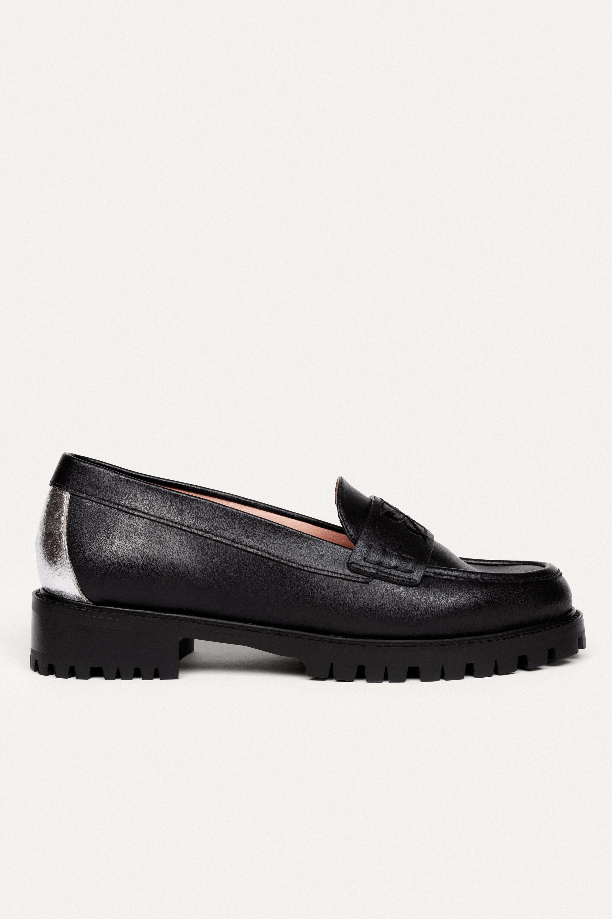 BIKKOU  Loafers Conf Call Zwart Zilver
