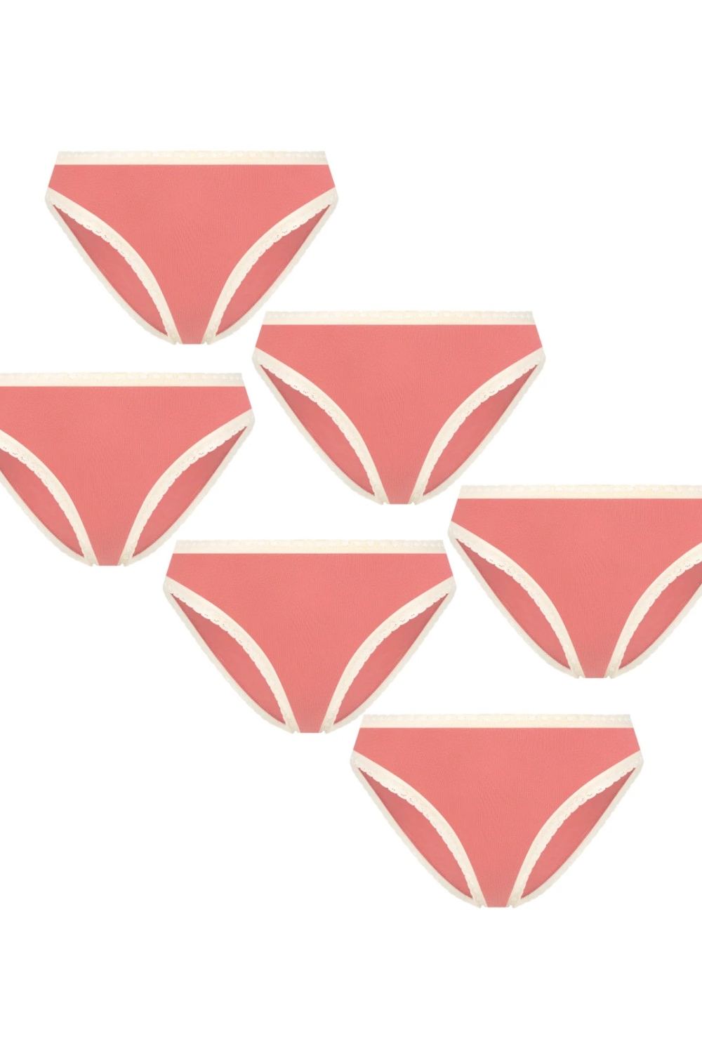 Albero Natur  Multipack Van 6 Slips Met Kant In Pastelroze