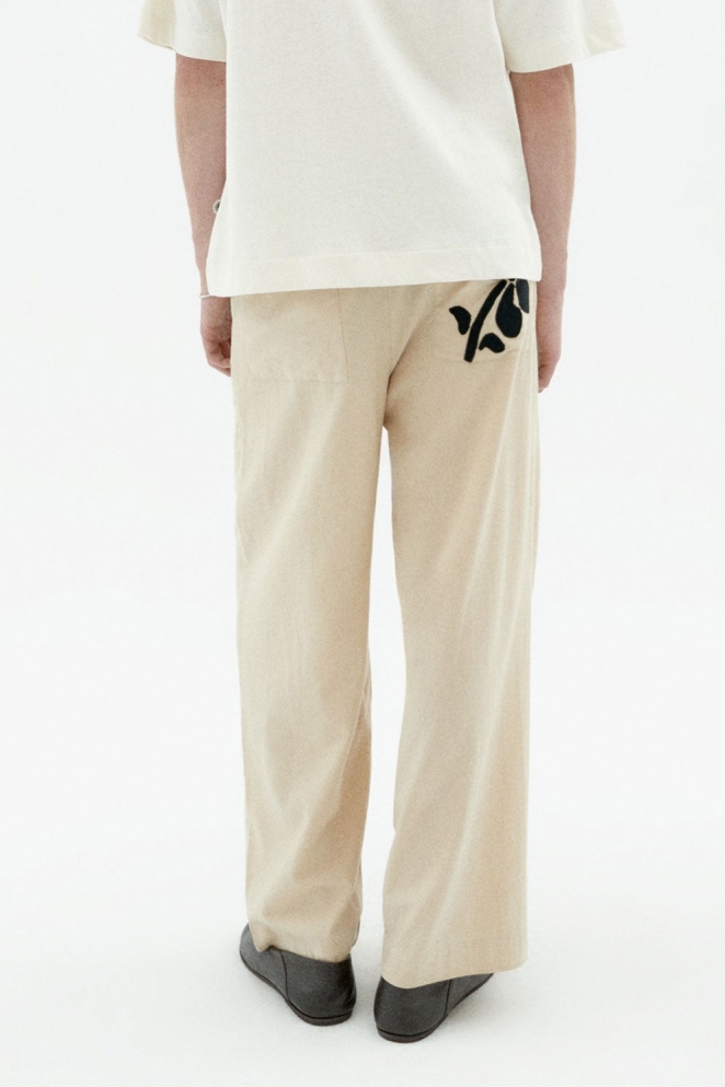 Thinking MU mannen vegan Broek Los Patched Marcelo Ecru