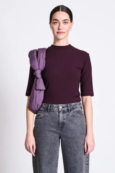 JAN 'N JUNE  T-Shirt Rib Nina Cherry Lacquer