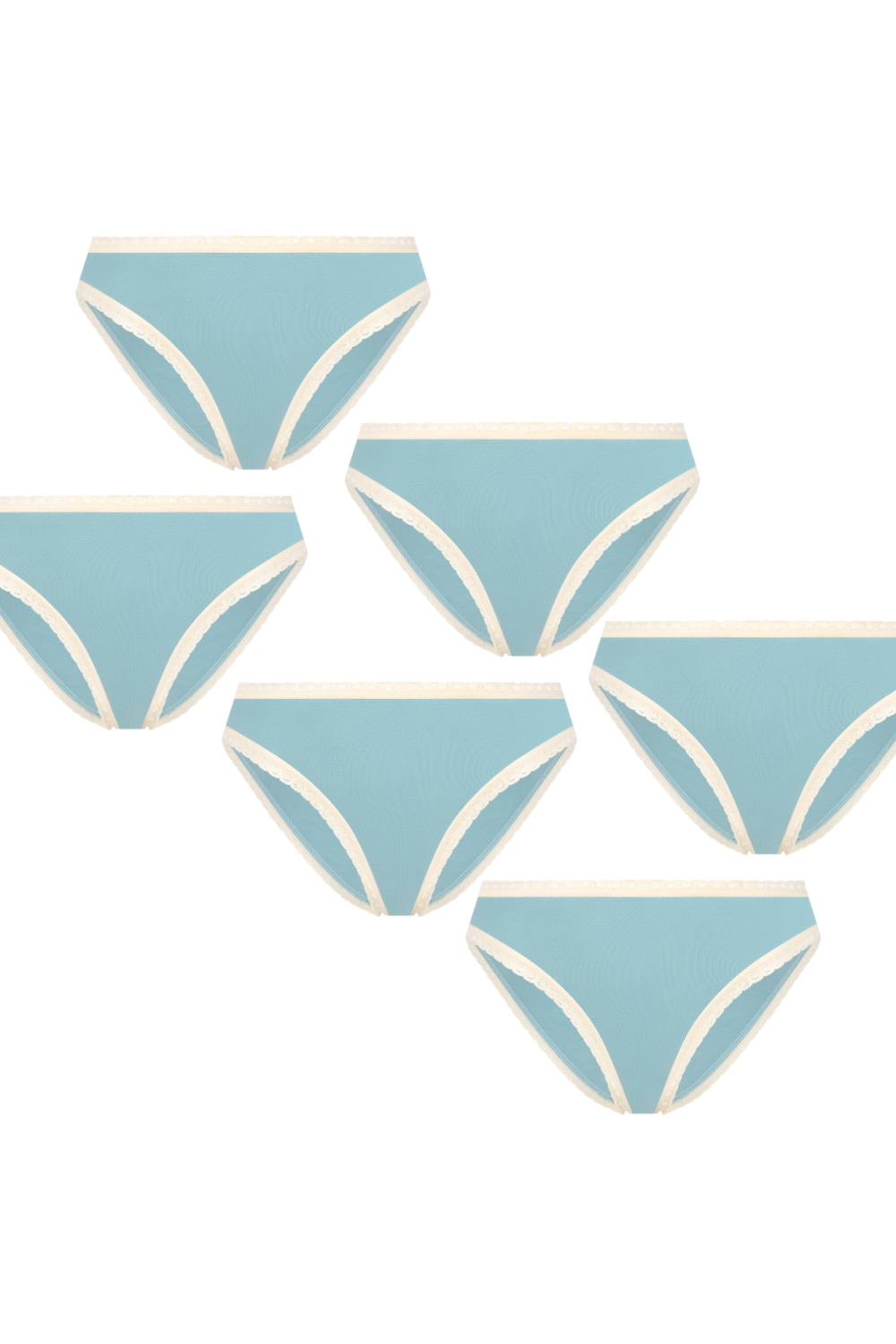 Albero Natur  Multipack Van 6 Slips Met Kant, Grijsblauw