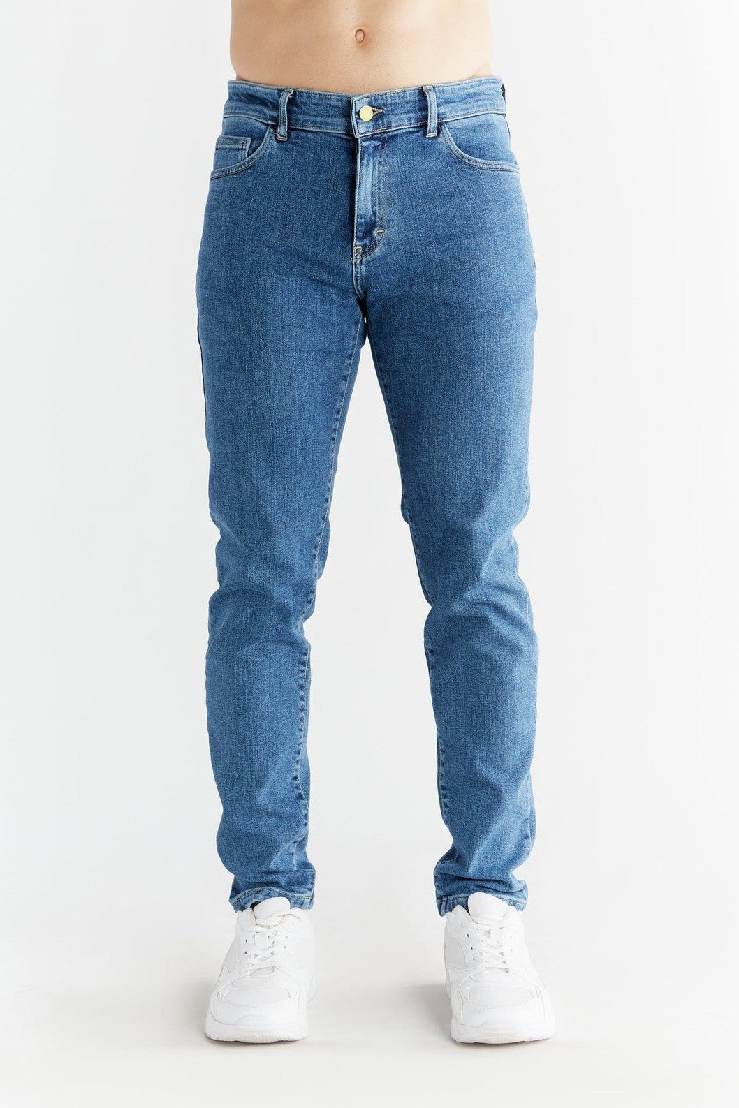 Evermind mannen vegan Slim Fit Jeans, Lichtblauw