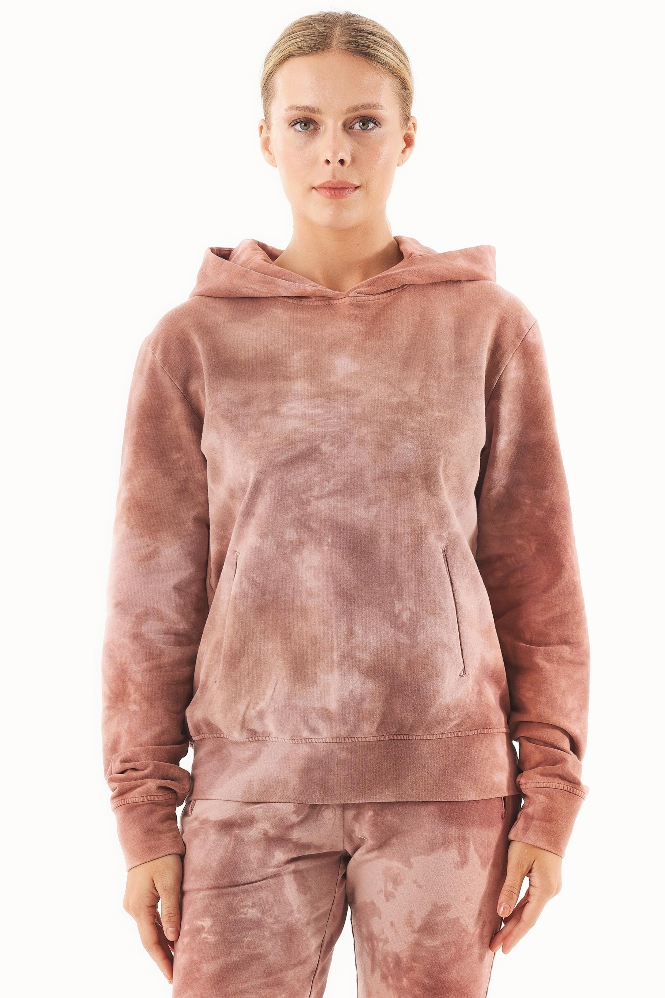 ORGANICATION  Tie-Dye Sweathoodie Bio-Katoen Misty Rose