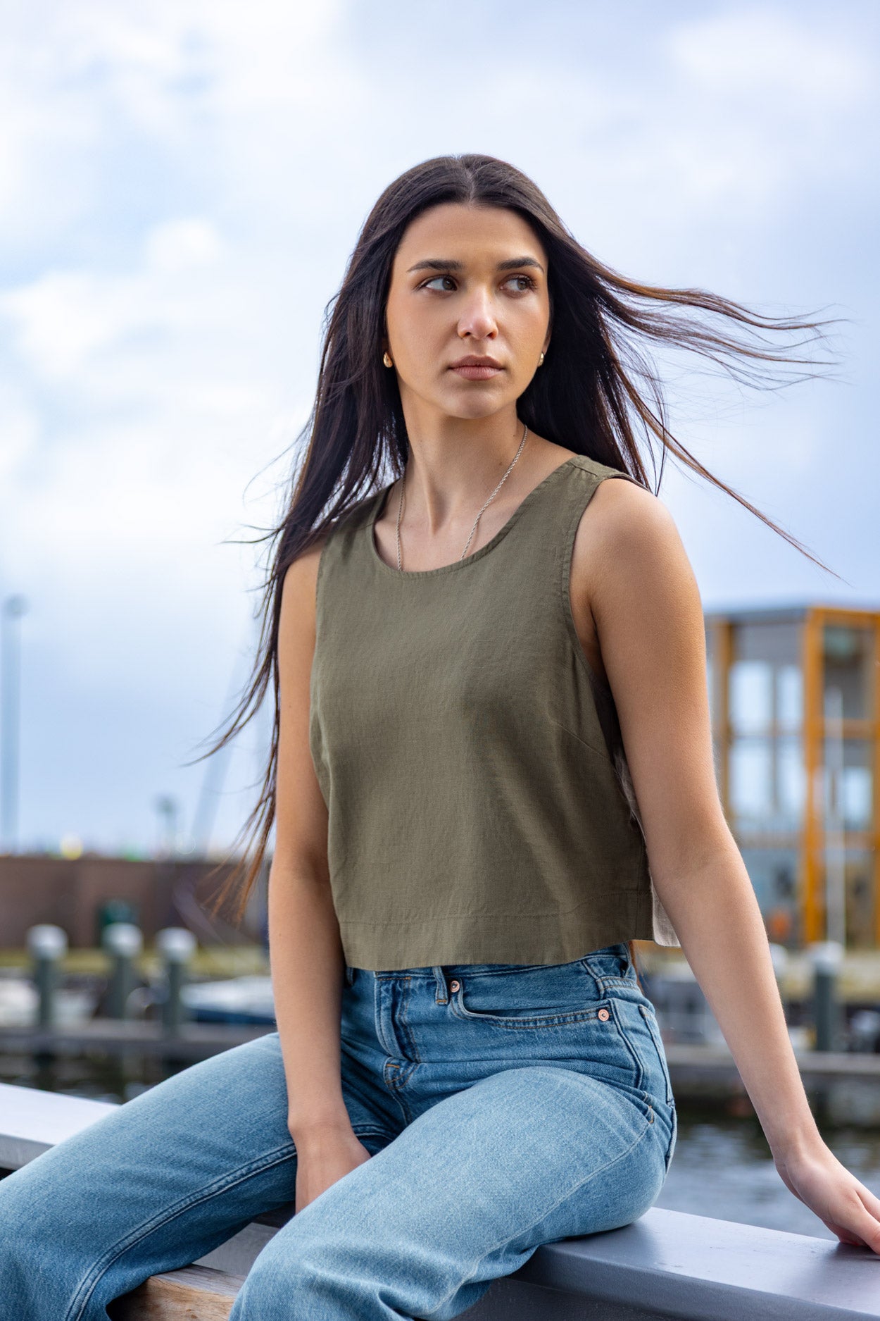 Kings of Indigo  Top Belle Bungee Cord Groen