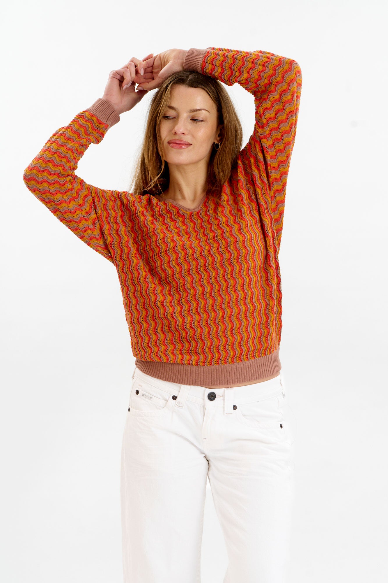 KOMODO  Jumper Clover Pointelle Coffee