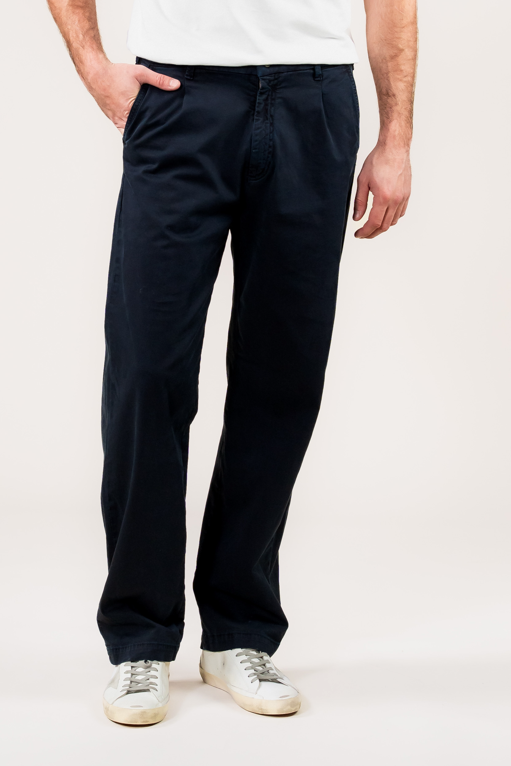 Kuyichi mannen vegan Harry Chino Broek Los Model Donkerblauw
