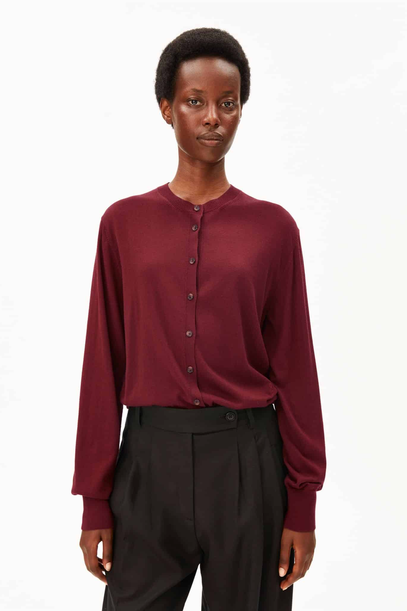 ARMEDANGELS  Cardigan Fine Knit Rood