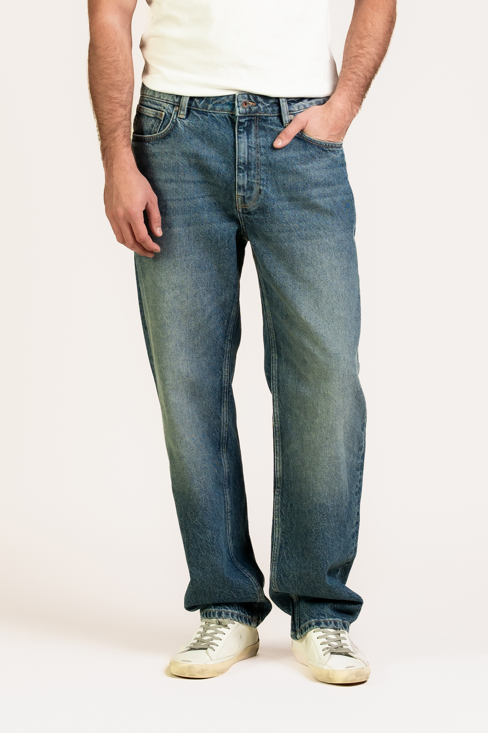 Kuyichi mannen vegan Jeans Larry Loose Atlantische Oceaan
