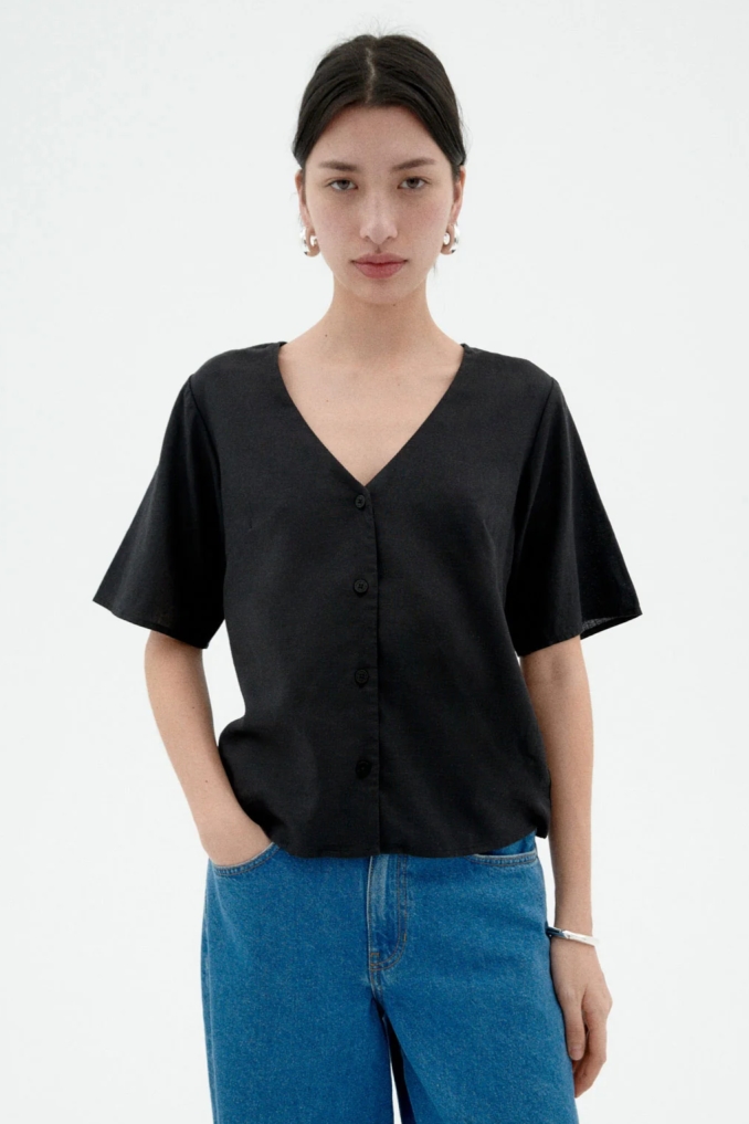 Thinking MU  Shirt Libelle Zwart