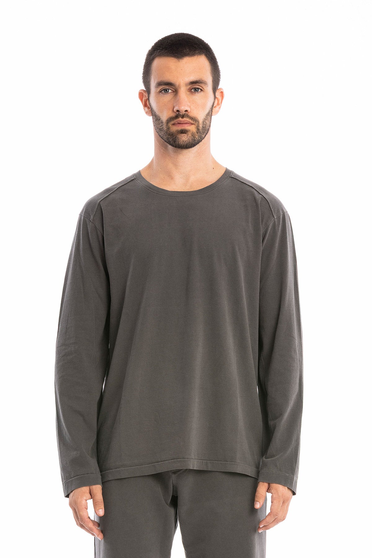 RAVENS VIEW IBIZA mannen vegan T-Shirt Terra Ls Antraciet