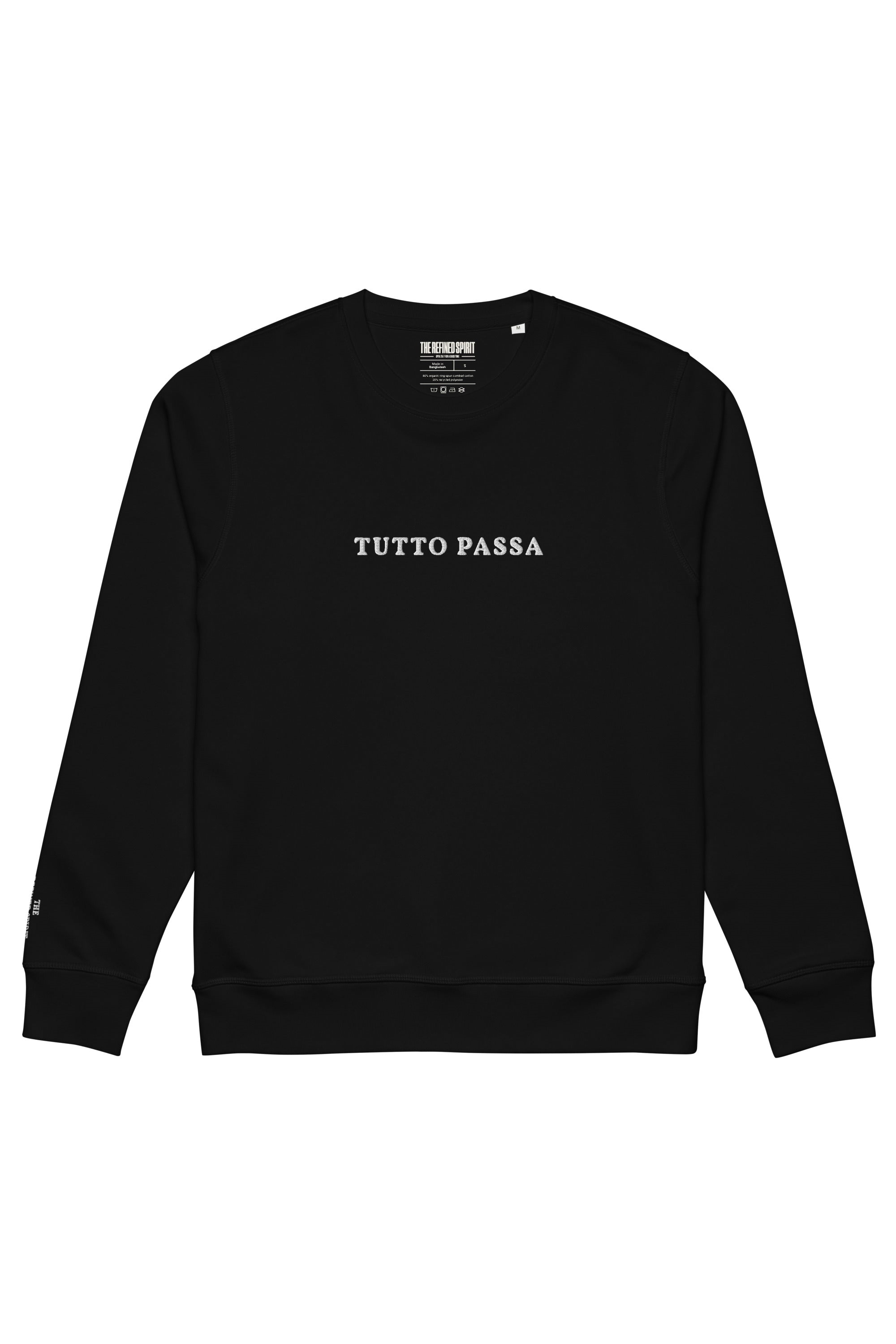 The Refined Spirit  Sweatshirt Unisex Tutto Passa Geborduurd Zwart