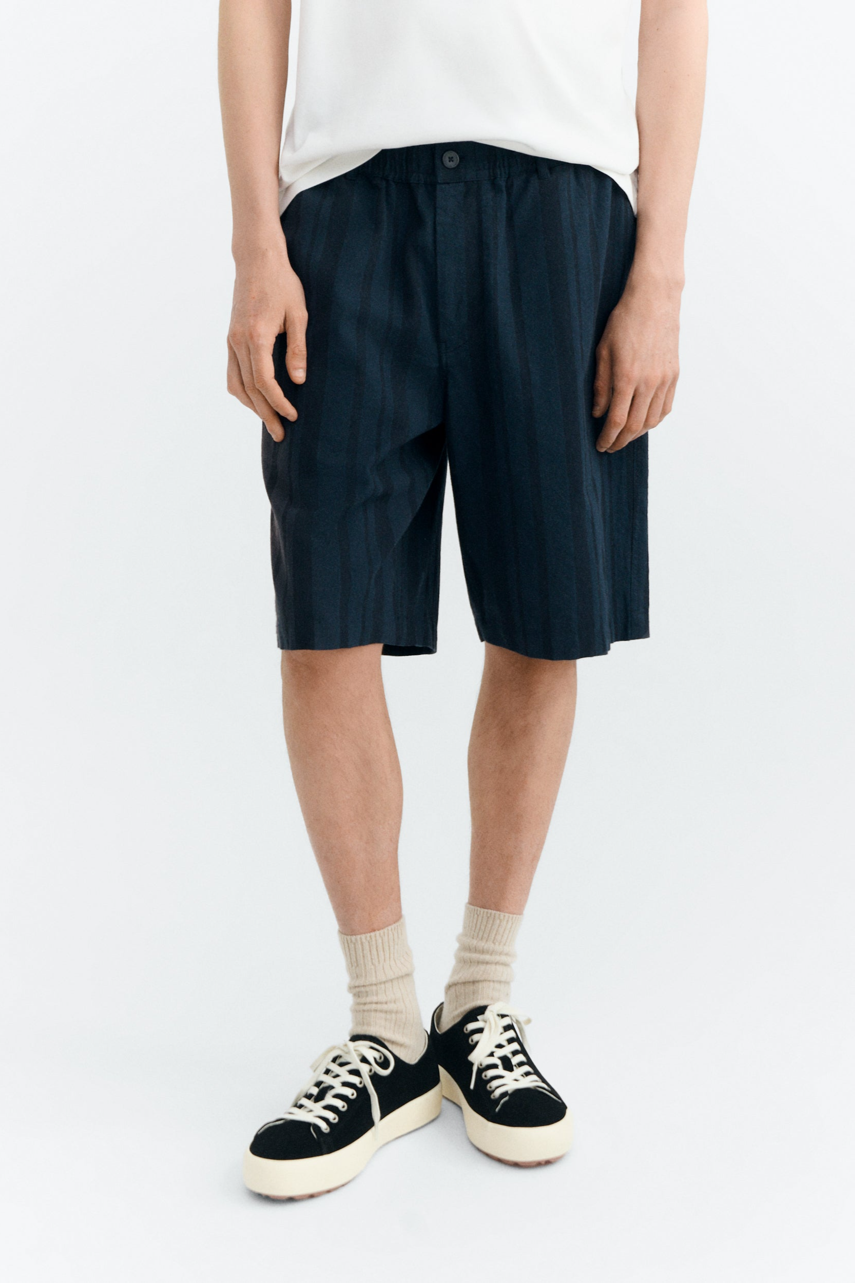 Thinking MU mannen vegan Bermuda Shorts Gasper Navy Stripes