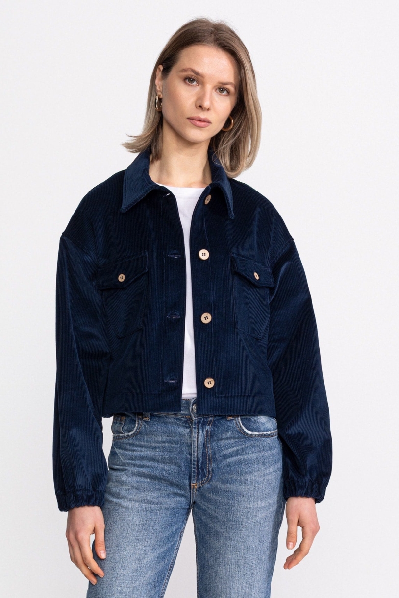 De IONESCU  Corduroy Jas Sibiel Blue