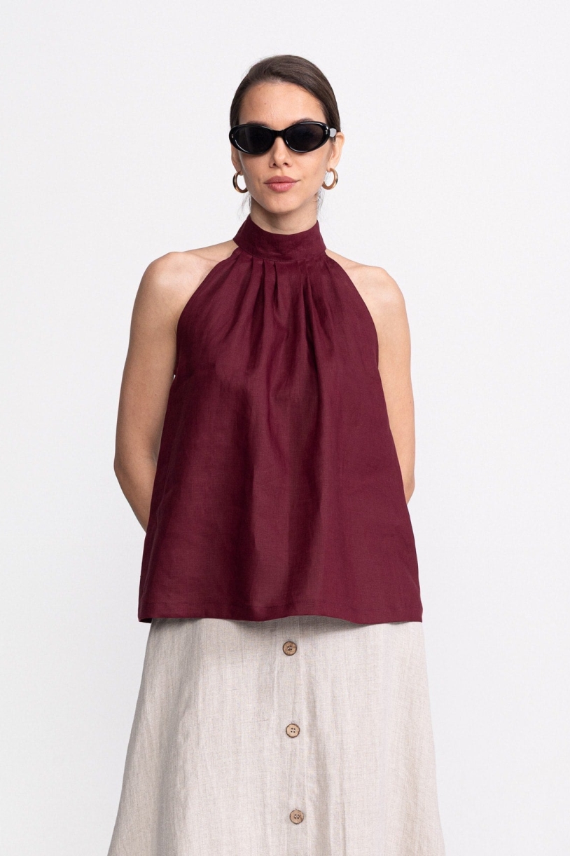 De IONESCU  Haltertop Tismana Bordeaux