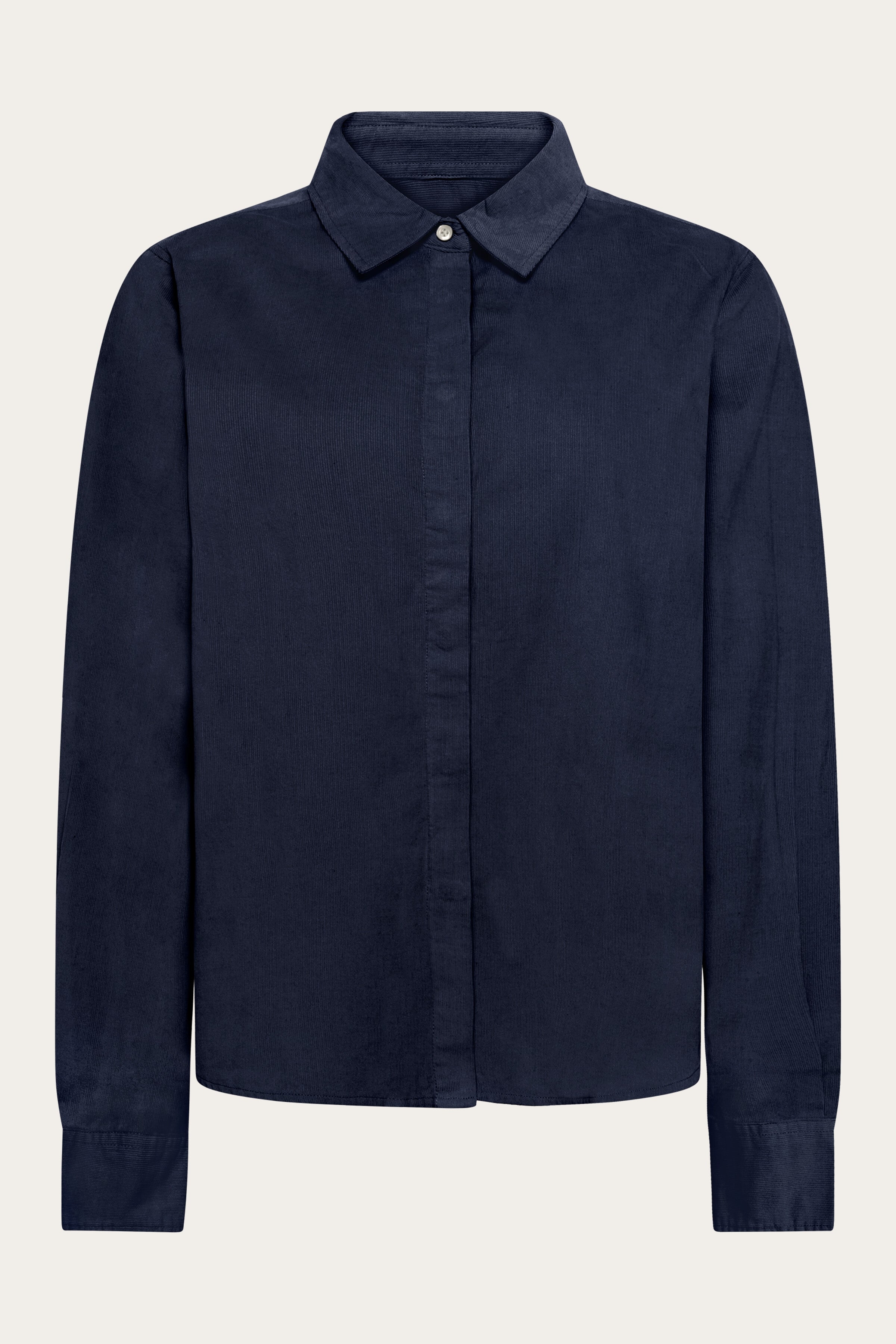 KnowledgeCotton Apparel  Damesblouse Van Corduroy, Total Eclipse Navy