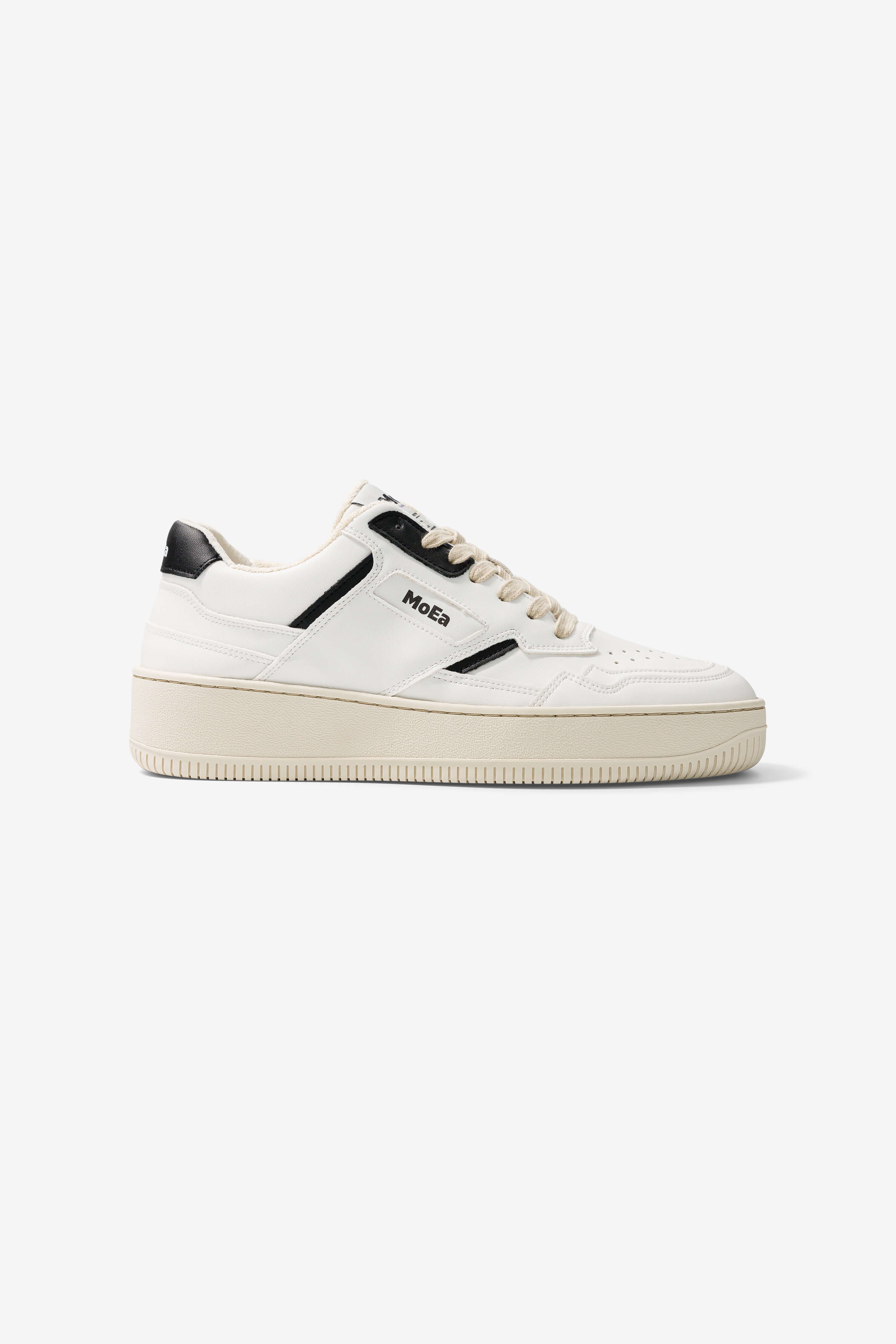 MoEa mannen vegan Sneakers Gen1 Druiven Retro Wit & Zwart