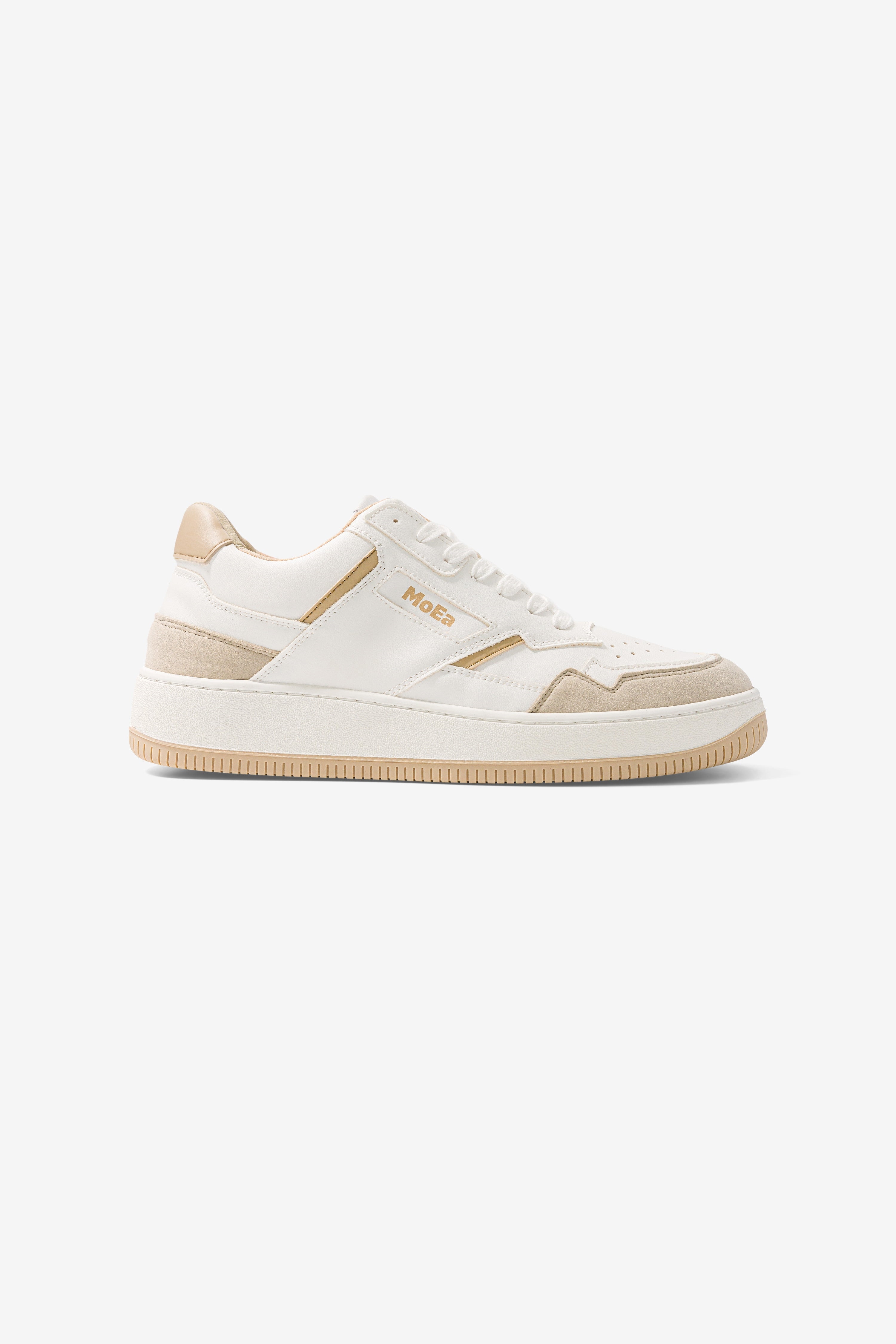 MoEa mannen vegan Gen1 Sneakers Mais Wit & Beige Suède