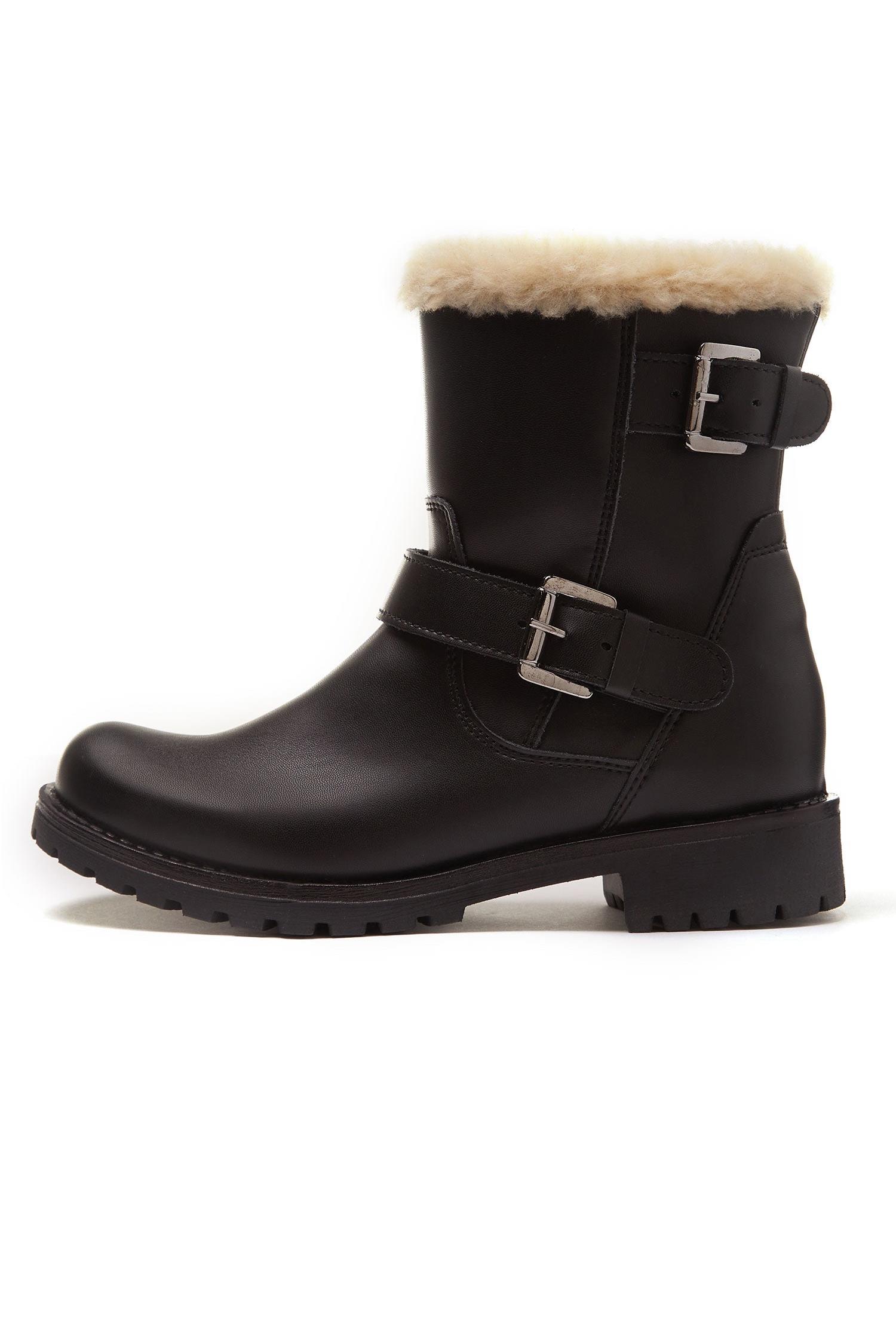 Will's Vegan Store  Geïsoleerde Biker Boots Zwart
