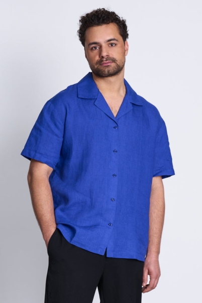 JAN 'N JUNE mannen vegan Overhemd Gents Blauw