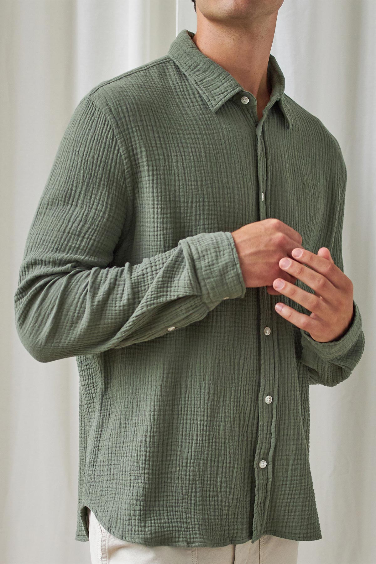 TWOTHIRDS mannen vegan Shirt Unyee Diep Lichen Groen