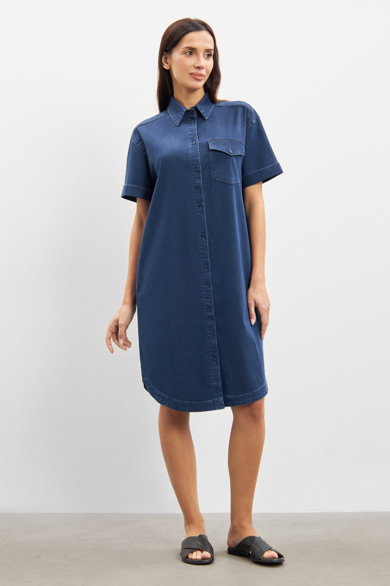 LAURIE  Denim Shirtjurk Utta Oversize Ss Medium Blauw Denim