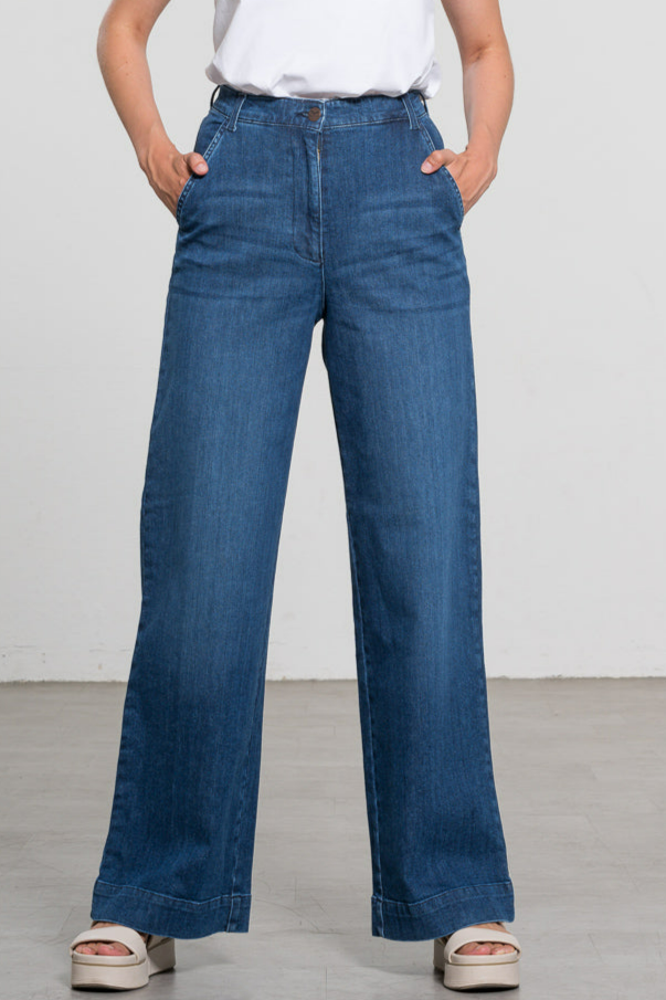 Feuervogl  Jeans Hyperflex Middenblauw