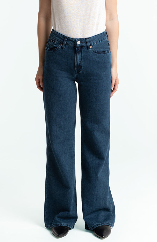 Kings of Indigo  Flare Jeans Jane Alex Washed Donkerblauw